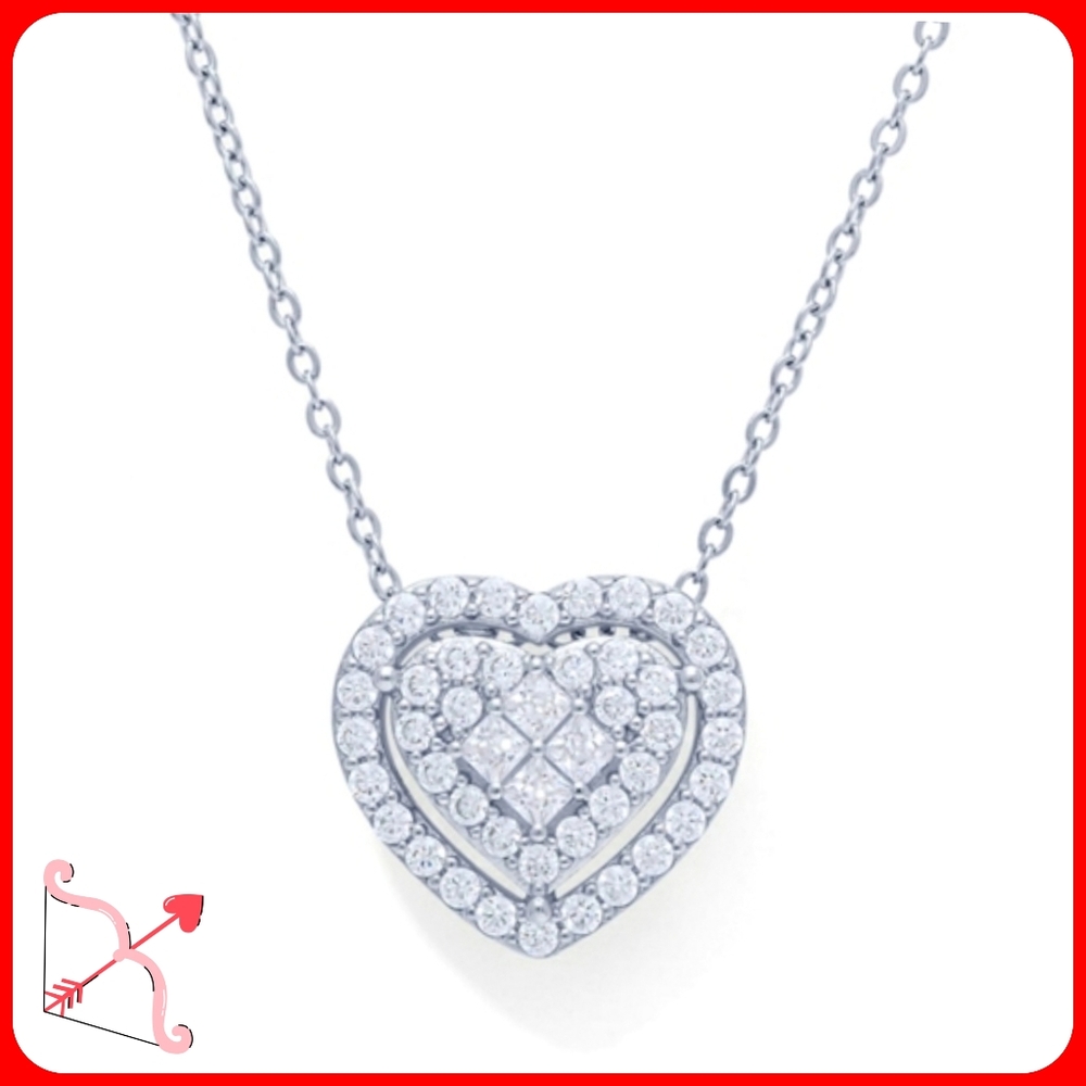 Macy's Heart Halo Pendant Necklace for Valentine's Day